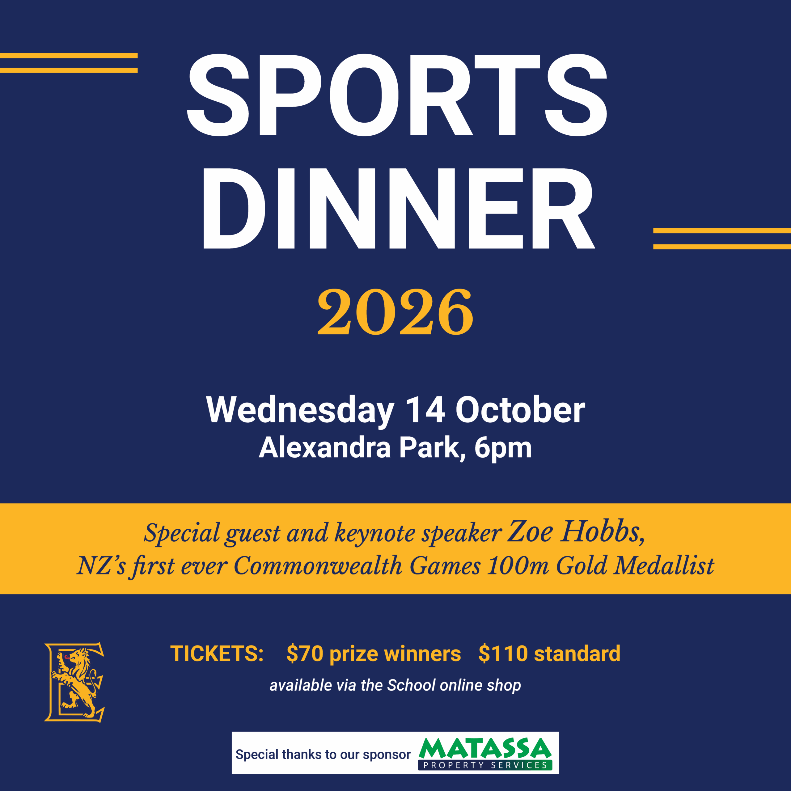 Sports Awards Dinner 2026 (1x prize winner ticket)